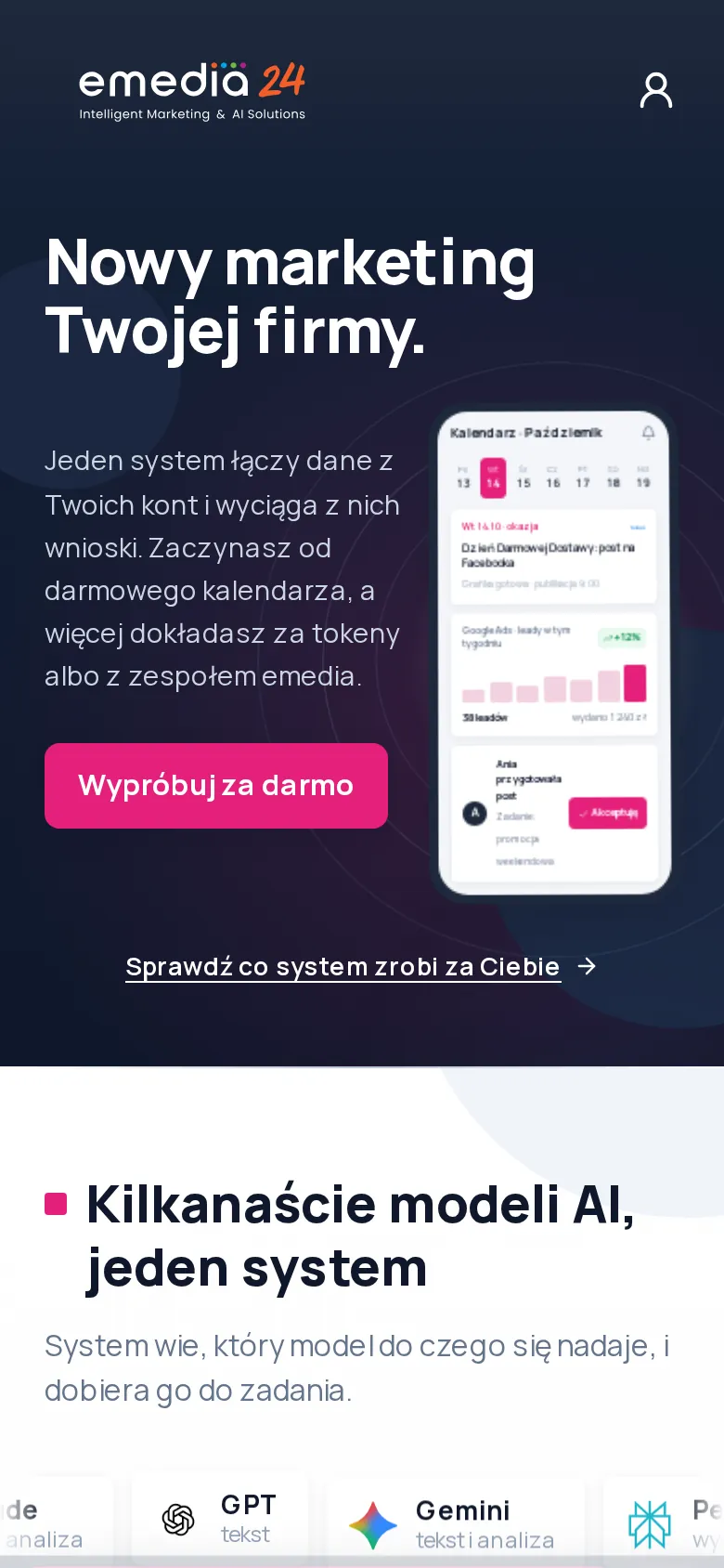 emedia24.pl na telefonie, ekran 1