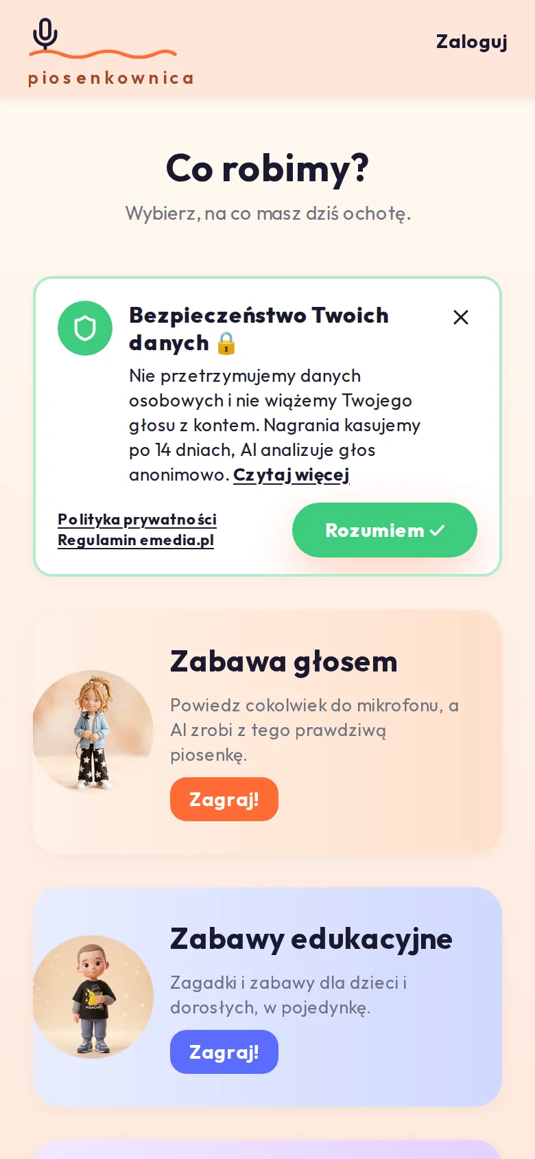 Piosenkownica na telefonie