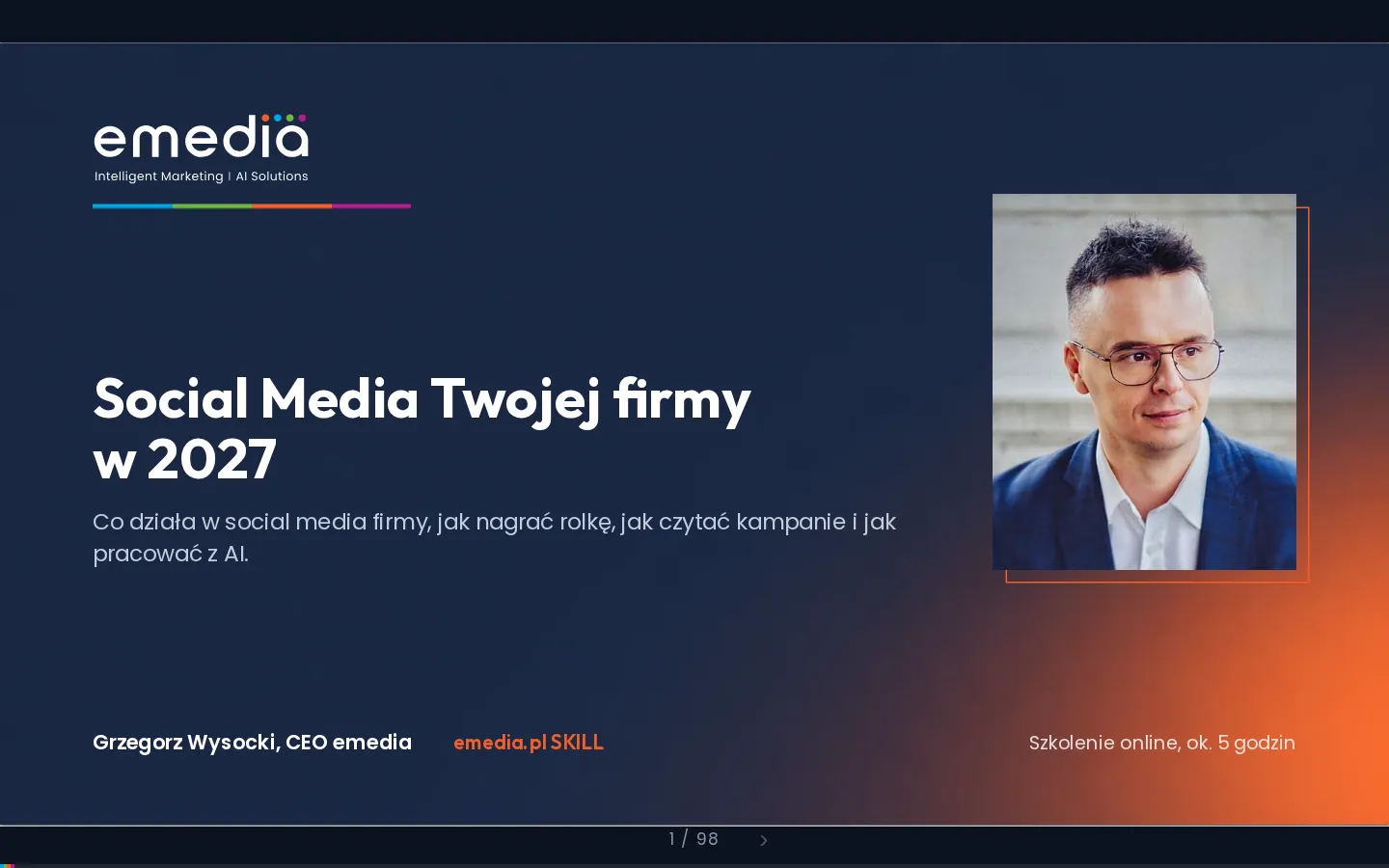 Okładka szkolenia z social media